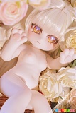 Kiradols 奇娜(きな) 50cm アダルトドール、両手を上げた白髪猫耳の裸身横臥姿