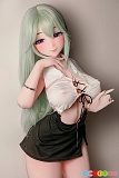 Elsababe 望月利世 151cm 巨乳 アニメドール、片手を顎元に添えた白いトップスと黒スカート姿