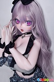 Elsababe 花守熏 148cm 巨乳 アニメドール、両手を胸元で重ねた灰色チェック衣装の半身姿