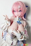 Elsababe AHRC009 愛原空美 163cm 巨乳 アニメドール、ピンクヘアと白い幻想衣装の正面上半身姿