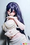 Elsababe 緒方舞香 176cm アニメドール、パールを飾った白いレース衣装の斜め向き姿