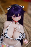 Kiradols×羊角社Croissant Doll 千鶴 1/3ドール アニメドール、紫のロングヘアと牛柄衣装を捉えた正面上半身アップ