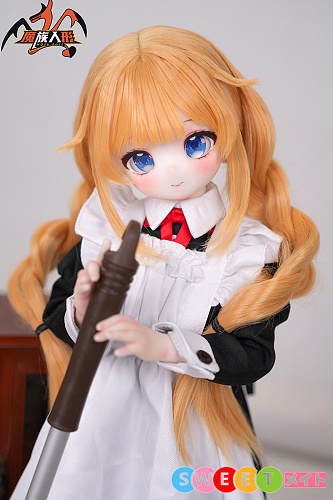 魔族人形 mozudoll アニメドール 小柄 夜夜 1/3ドールアニメ 萌え系メイド美少女 フィギュア ビニールヘッド シリコンボディ 宣伝画像の制服無料