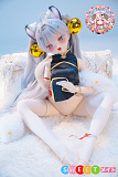 等身大 アニメドール 色っぽい 萌え系獣耳美少女 手描きメイク シリコン製ボディ 羊角社 141cm 白虎ヘッド
