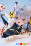 アニメ風セックスドール 萌え系 チャイナドレスの獣耳美少女 手描きメイク 高級 等身大 フィギュ シリコン製ボディ 羊角社 141cm 白虎ヘッド