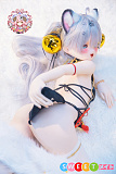 アニメ風ラブドール エロイ 獣耳美少女 超繊細手描きメイク 高級 等身大 フィギュ シリコン製ボディ 羊角社 141cm 白虎ヘッド