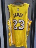 19-20 Lakers Yellow V-Neck Hot Pressed Jersey