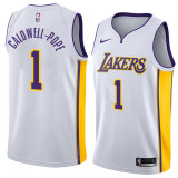 Lakers White V-Neck Hot Pressed Jersey