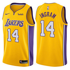 Lakers Yellow V-Neck Hot Pressed Jersey