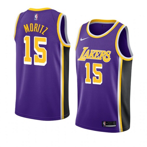 Lakers Violet Retro Round Neck Hot Pressed Jersey