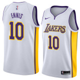 Lakers White V-Neck Hot Pressed Jersey