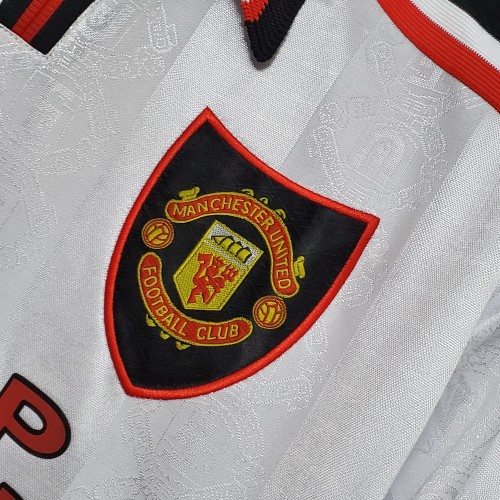 97-98 Manchester United White  Retro Jersey/97-98曼联白色