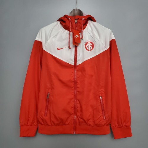 Windbreaker Brazil International Red and White S-XXL