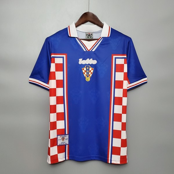 1998 Croatia Away Blue Retro Jersey/1998克罗地亚客场