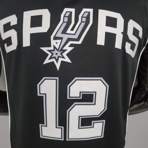 ALDRIDGE#12 Spurs Black NBA Jersey