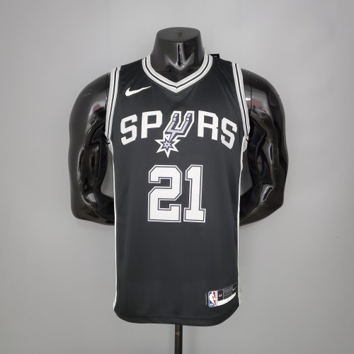 DUNCAN#21 Spurs Black NBA Jersey