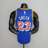 75th Anniversary Green#23 Warriors Vintage Blue NBA Jersey