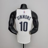 75th Anniversary Simmons #10 Nets White NBA Jersey