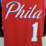 76ers Harden #1 V-Neck Red