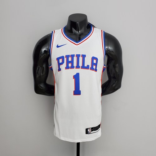 76ers Harden #1 V-Neck White