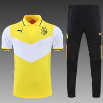 Dortmund POLO kit yellow and white Short Sleeve Suit Dortmund POLO kit yellow and white Short Sleeve Suit