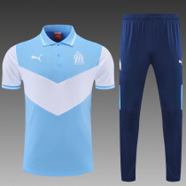 Marseille POLO kit blue and white Short Sleeve Suit Marseille POLO kit blue and white Short Sleeve Suit