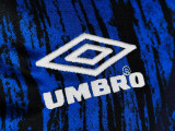 1993 Manchester United Away Blue Long Sleeve Retro Jersey/1993 曼联客场长袖