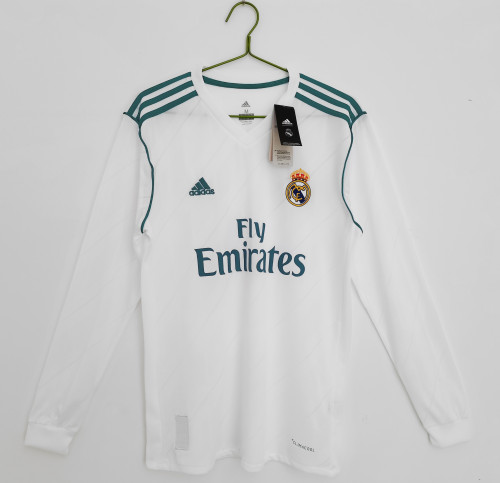 17-18 Real Madrid Home Long Sleeve Retro Jersey/17-18 皇马主场长袖