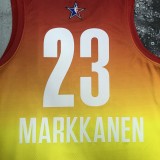 2023 NBA All Star Yellow  23#MARKKANEN  Hot Pressed Jersey