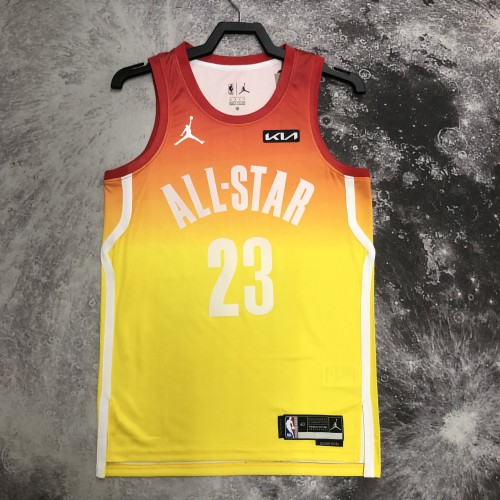 2023 NBA All Star Yellow  23#MARKKANEN  Hot Pressed Jersey
