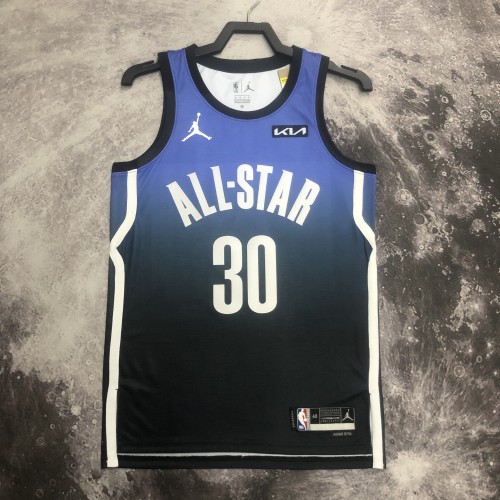 2023 NBA All Star Blue  30#CURRY Hot Pressed Jersey