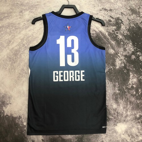 2023 NBA All Star Blue 13#GEORGE  Hot Pressed Jersey