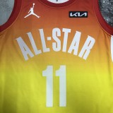 2023 NBA All Star Yellow  11#DeROZAN  Hot Pressed Jersey