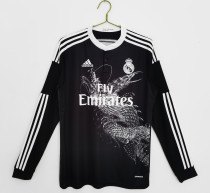 14-15 Real Madrid Third Black Long Sleeve Retro Jersey/14-15 皇马第二客场长袖