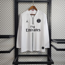18-19 PSG White  Retro Long Sleeve  Jersey/18-19 PSG白色长袖