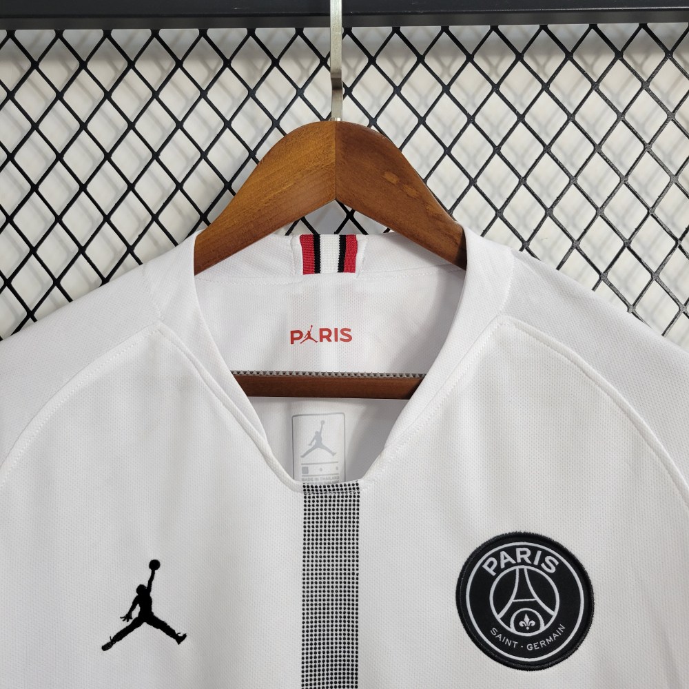 18-19 PSG White Retro Long Sleeve Jersey
