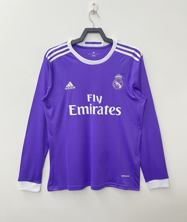 16-17 Real Madrid Away Retro Long Sleeve Jersey/16-17 皇马客场长袖
