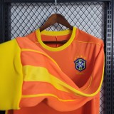 1998 Brazil Goal Keeper Long Sleeve Retro Jersey/1998 巴西守门员长袖