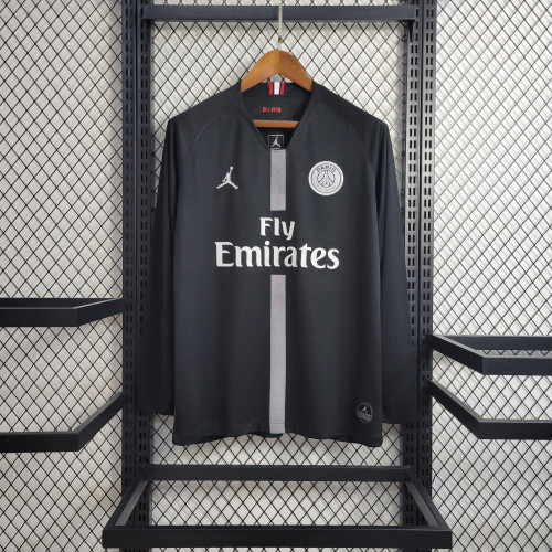 18-19 PSG Black Retro Long Sleeve Jersey/18-19 PSG复古长袖