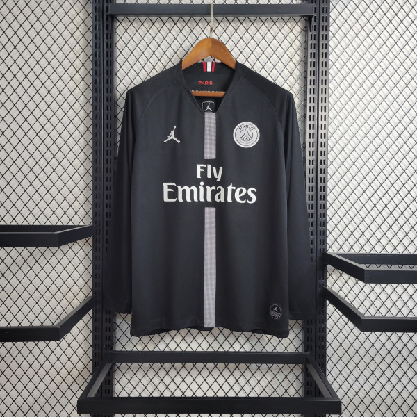 18-19 PSG Black Retro Long Sleeve Jersey/18-19 PSG复古长袖