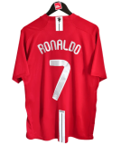 07-08 Manchester United Home  Retro Long Sleeve Jersey with 7#RONALDO/07-08 曼联主场长袖带7号RONALDO