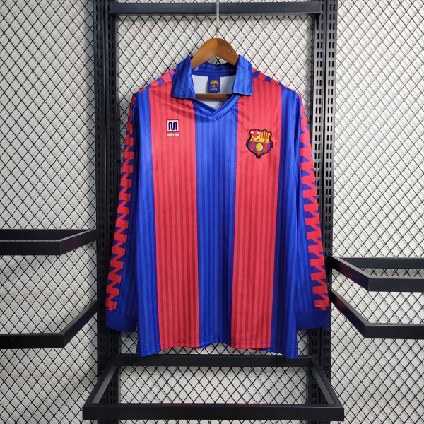 89-92 Barcelona Home Retro Long Sleeve Jersey/89-92 巴萨主场长袖