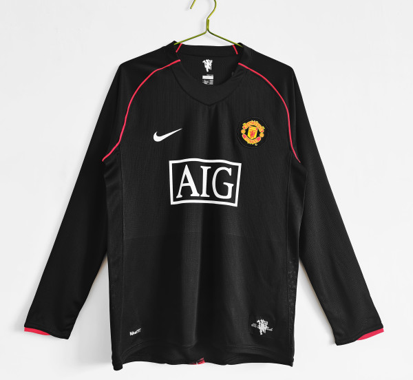 07-08 Manchester United Away Retro Long Sleeve Jersey/07-08 曼联客场长袖