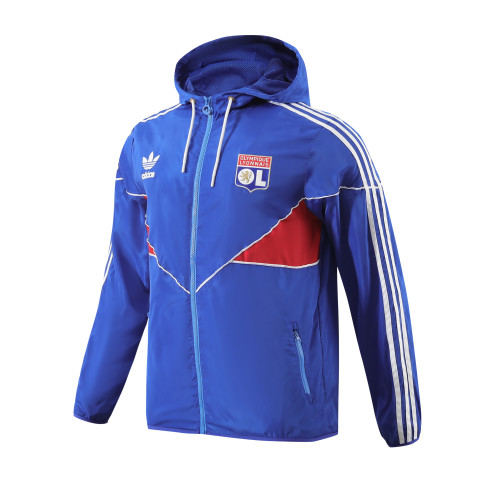 2023 Olympique Lyonnais Player Hooded Windbreaker S-XXL/2023里昂蓝色球员版防风衣