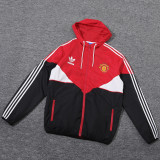 2023 Manchester United Player Hooded Windbreaker S-XXL/2023曼联红黑色球员版防风衣