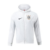 2023 Corinthians Player Hooded Windbreaker S-XXL/2023科林蒂安白色球员版防风衣