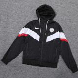 2023 PSG Player Hooded Windbreaker S-XXL/2023巴黎黑色球员版防风衣