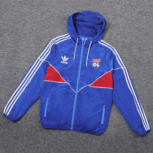2023 Olympique Lyonnais Player Hooded Windbreaker S-XXL/2023里昂蓝色球员版防风衣