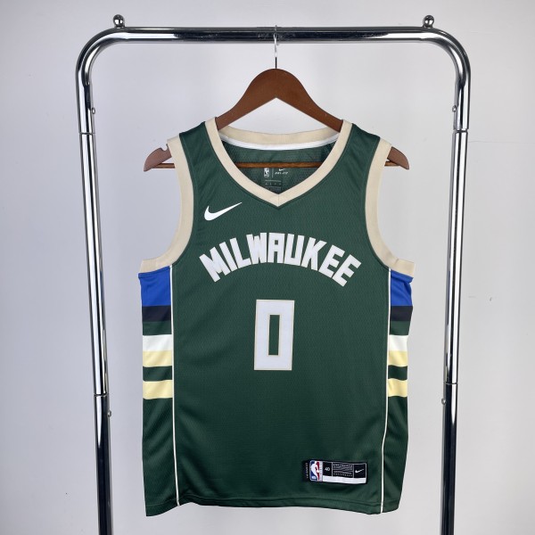 2023 Bucks Away NBA Jersey/23赛季雄鹿队客场绿色0号利拉德