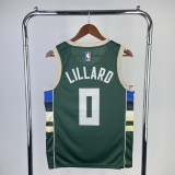 2023 Bucks Away NBA Jersey/23赛季雄鹿队客场绿色0号利拉德